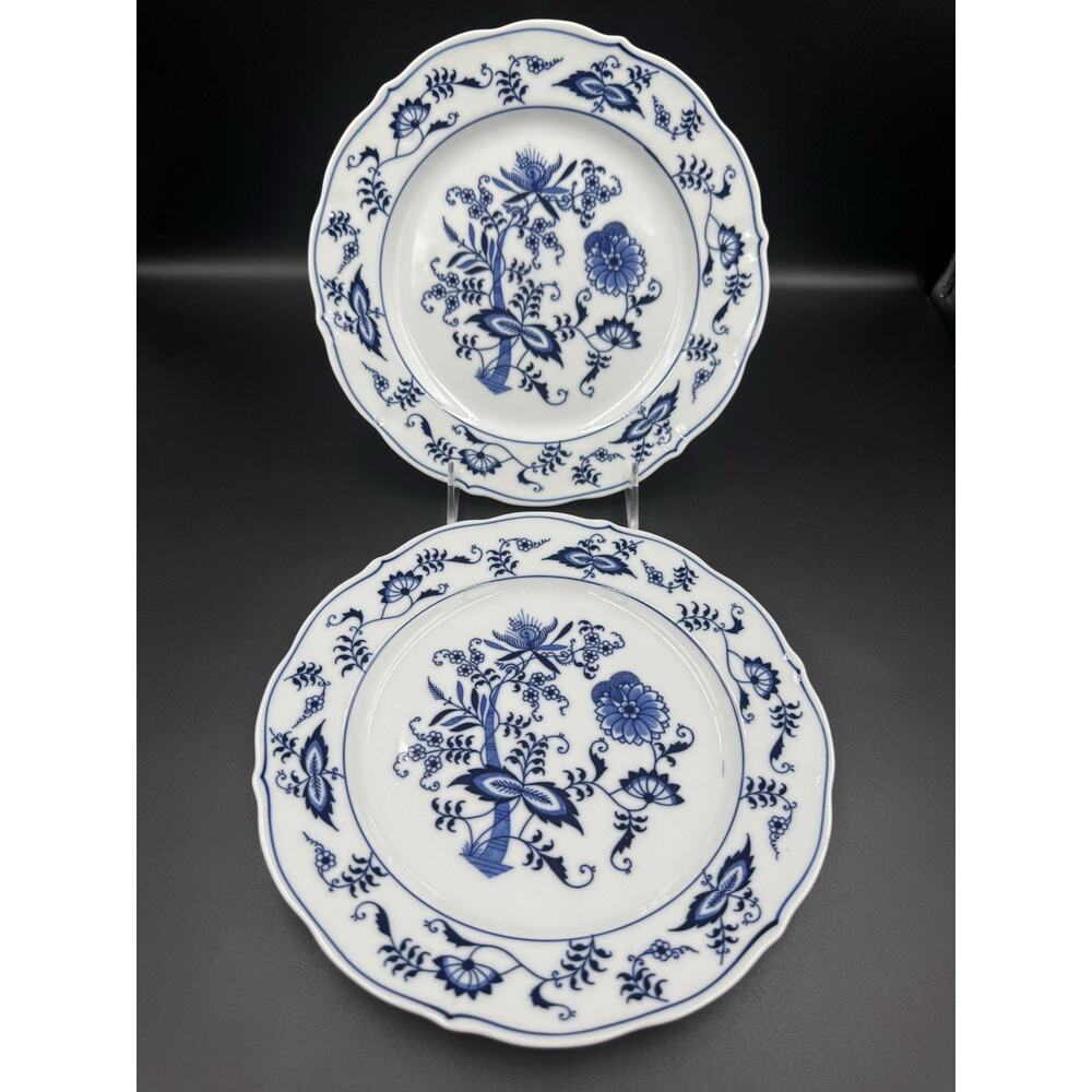 Vintage Blue Danube Blue Onion 9” Luncheon Salad Plates - Set of 2